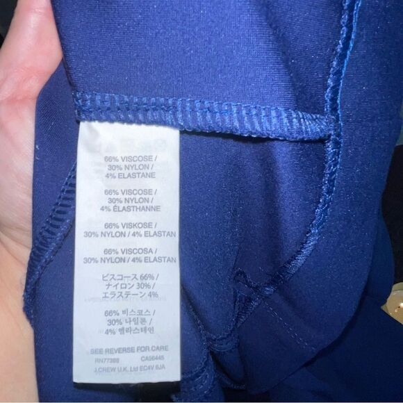 J.Crew Structured Knit Zip Dress Midnight Blue Career Sz 0 - Picture 5 of 5